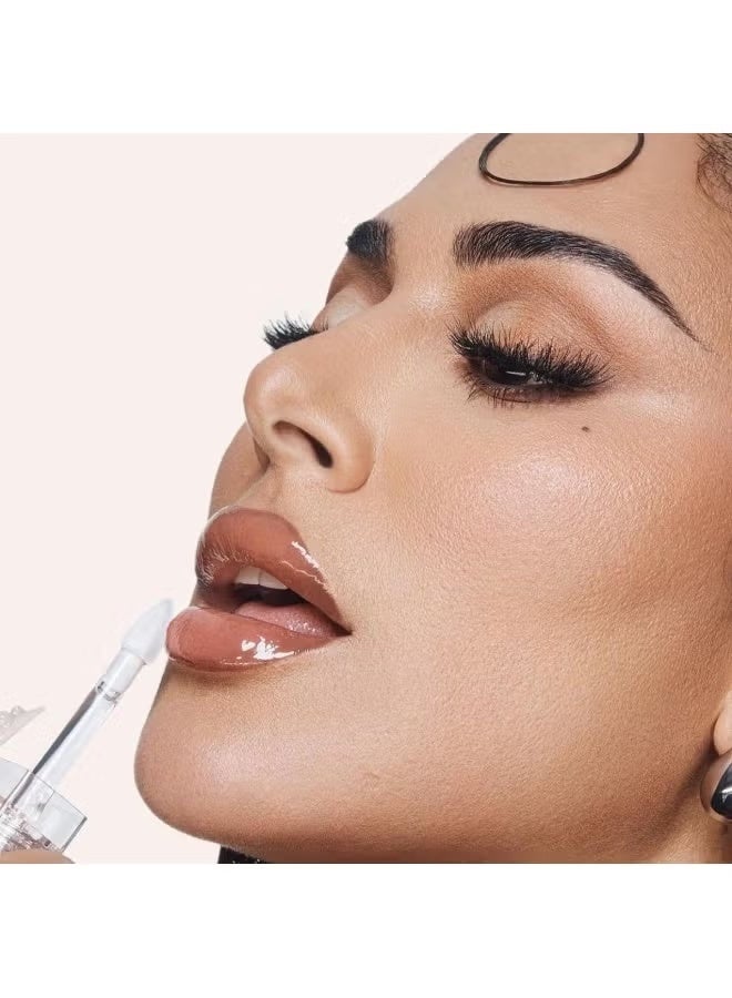 Huda BEAUTY Faux Filler Shiny Non-Sticky Lip Gloss Glassy - Clear 3.9ml - Image 4